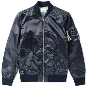 Madison Kitsune Satin Bomber Jacket Size XL